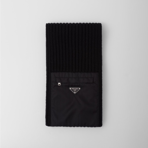 Prada Re-Nylon Gabardine And Wool Scarf - Picture 2 of 4